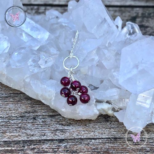 Garnet Cluster January Birthstone Necklace